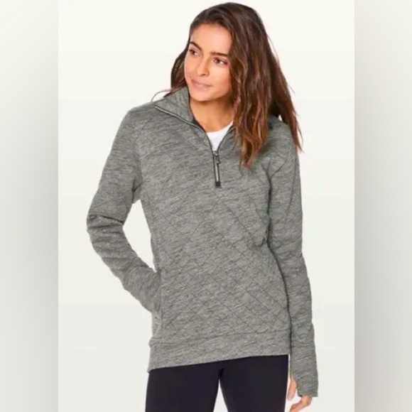 lululemon athletica Tops - Lululemon Athletica Forever Warm Quilted Pullover Gray Size 2